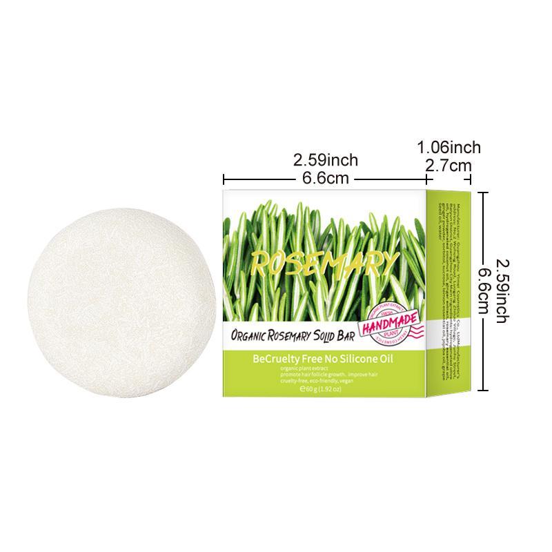 Long-lasting Shine Rosemary Shampoo Bar, 1 Count Hair Cleaning & Care Soap, Hair Thickening, Hair Strengthening, Repairing Split Ends/Dry/Damaged, Makes Hair Healthy & Smooth