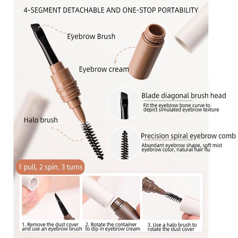 Double Ended Eyebrow Makeup Kit, 3pcs Brow Styling Cream & Brush, Long Lasting Eye Brow Makeup Product, Beauty & Personal Care for Women