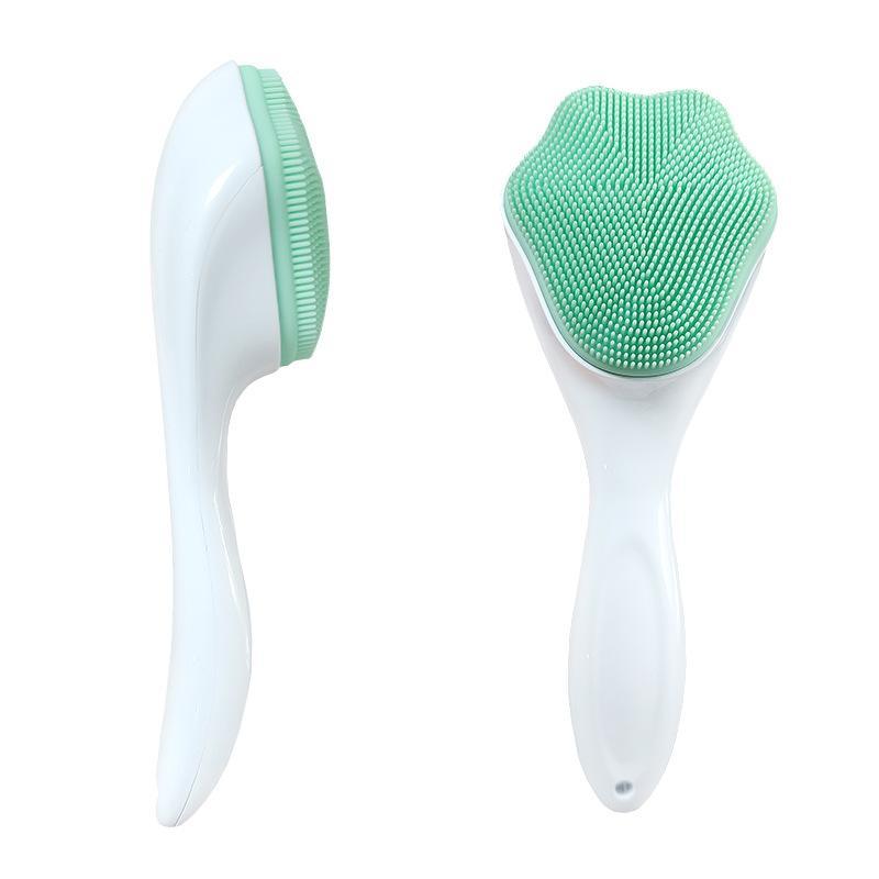 Facial Cleansing Brush, Manual Cat Paw Shaped Silicone Facial Cleanser With Long Handle