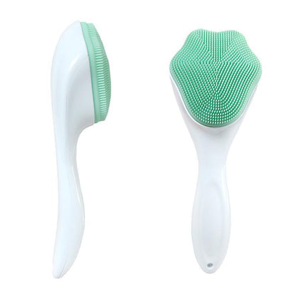 Facial Cleansing Brush, Manual Cat Paw Shaped Silicone Facial Cleanser With Long Handle