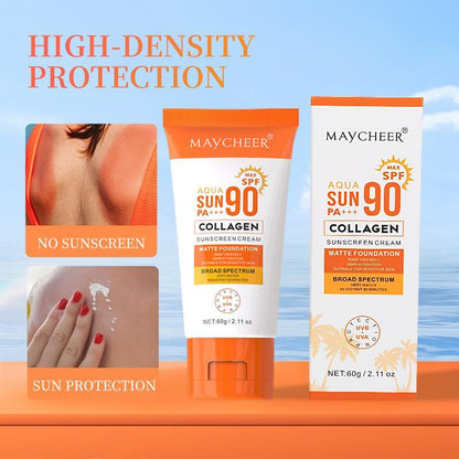 Collagen Sunscreen Set, 2 Counts/set Refreshing and Non-sticky Sunscreen, Moisturizing Sun Care Product for Women & Men