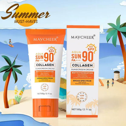 Collagen Sunscreen Set, 2 Counts/set Refreshing and Non-sticky Sunscreen, Moisturizing Sun Care Product for Women & Men