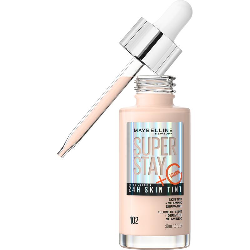 Maybelline Super Stay Up to 24HR Skin Tint, Radiant Light-to-Medium Coverage Foundation, Makeup Infused With Vitamin C