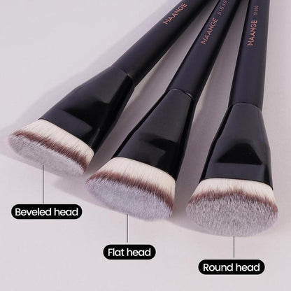 Makeup Brush Set with Case, Including Flat Foundation Brush, Finger Foundation Brush, Blush Brush, Loose Powder Brush, Skin-friendly Makeup Tools