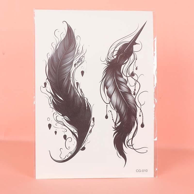 Feather & Arrow Pattern Tattoo Sticker, 2pcs/set Temporary Sticker For Festival, Party, Body Art Sticker For Men & Women