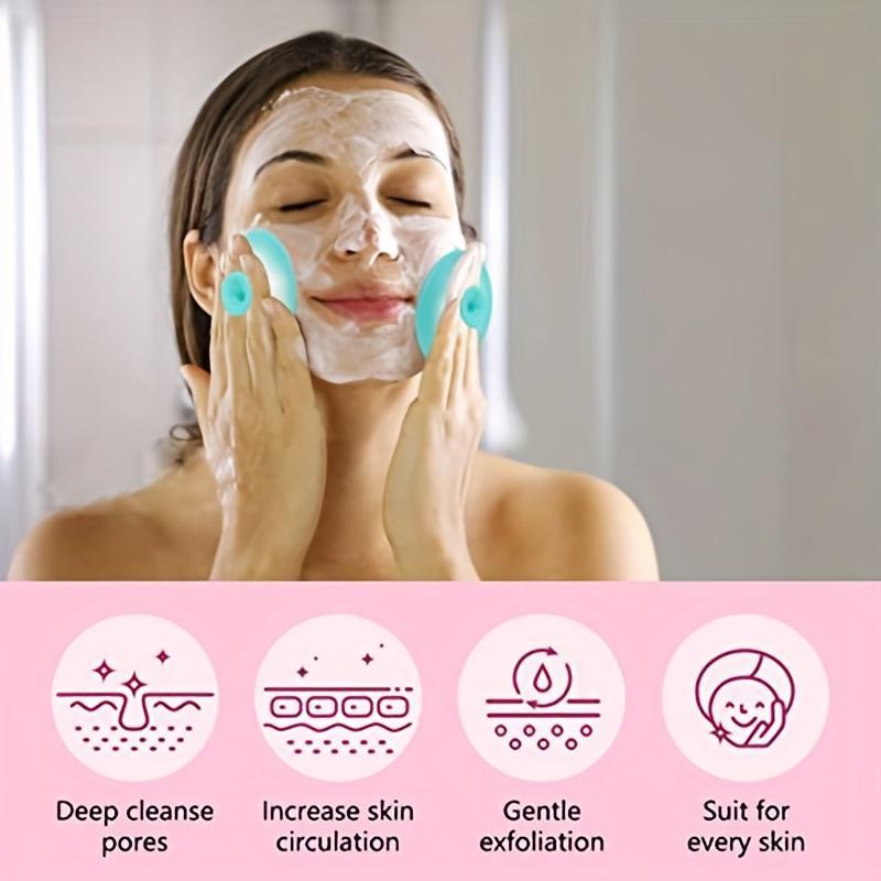 Double-sided Silicone Facial Cleansing Brush, 2 Counts Facial Mask Brush & 2 Counts Facial Cleansing Brush & 2 Counts Nose Cleansing Brush, Facial Skin Care Tool for Daily Use