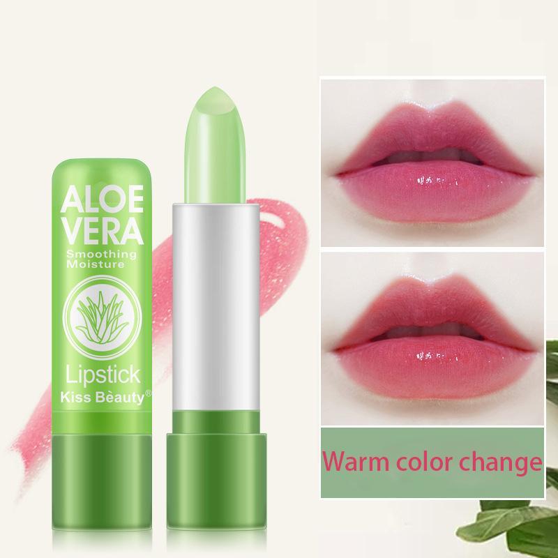 Moisturizing Comfort Aloe Vera?Glossy?Lipstick, Magic Temperature Color Changing Lip Gloss, Long-lasting Tinted Lip Stick for Summer Makeup, Elegant Hydrating?Summer?Gift