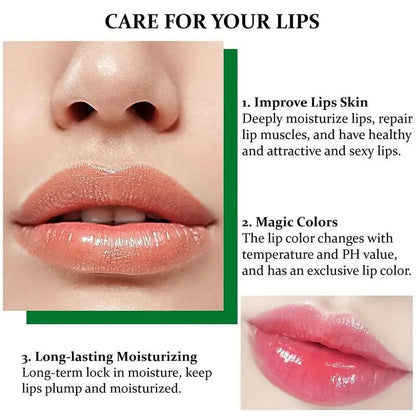 Moisturizing Comfort Aloe Vera?Glossy?Lipstick, Magic Temperature Color Changing Lip Gloss, Long-lasting Tinted Lip Stick for Summer Makeup, Elegant Hydrating?Summer?Gift