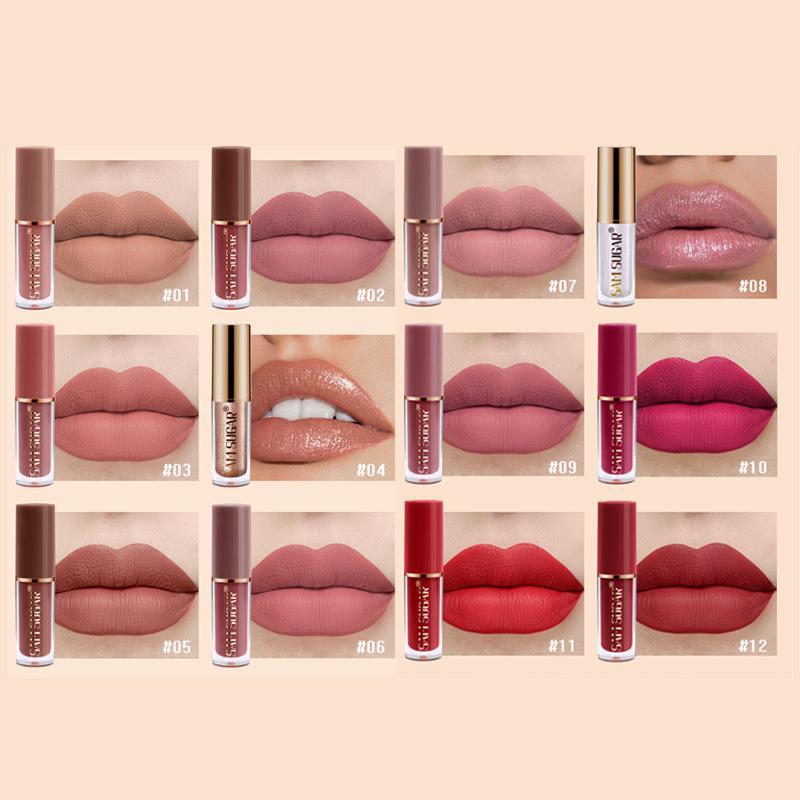 12 Colors Matte Lipstick & 12 Colors Lip Liner Set, 24pcs/set Long Lasting Easy Coloring Lip Sticks & Lip Liner Pencils, Moisturizing Matte Lipsticks