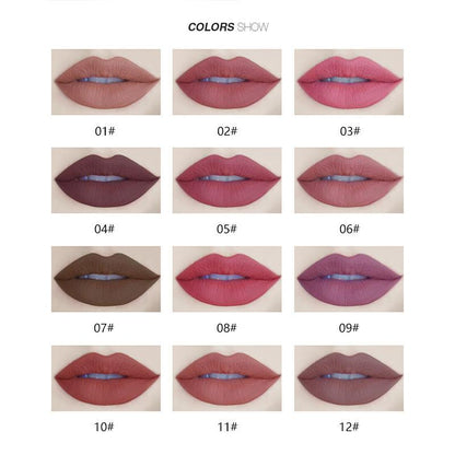 12 Colors Matte Lipstick & 12 Colors Lip Liner Set, 24pcs/set Long Lasting Easy Coloring Lip Sticks & Lip Liner Pencils, Moisturizing Matte Lipsticks