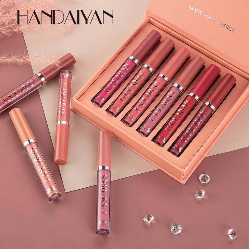 6/12PCS Waterproof Long-Lasting Matte Lipstick Set Easily Tinted and Moisturizing Lipsticks Suitable for All Occasions Lip Makeup Matte Lip Gloss Lipstick Pearls Girls and Women Makeup Accessories Cosmetic Glossy