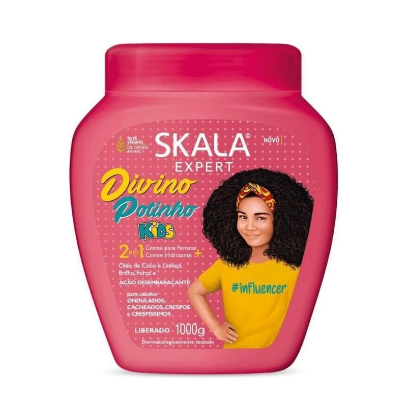 2 in 1 Skala KIDS Divino Potinho Curly or Super Curly Conditioning Treatment Cream. Great for hydration, glow and Antifrizz Vegan Haircare