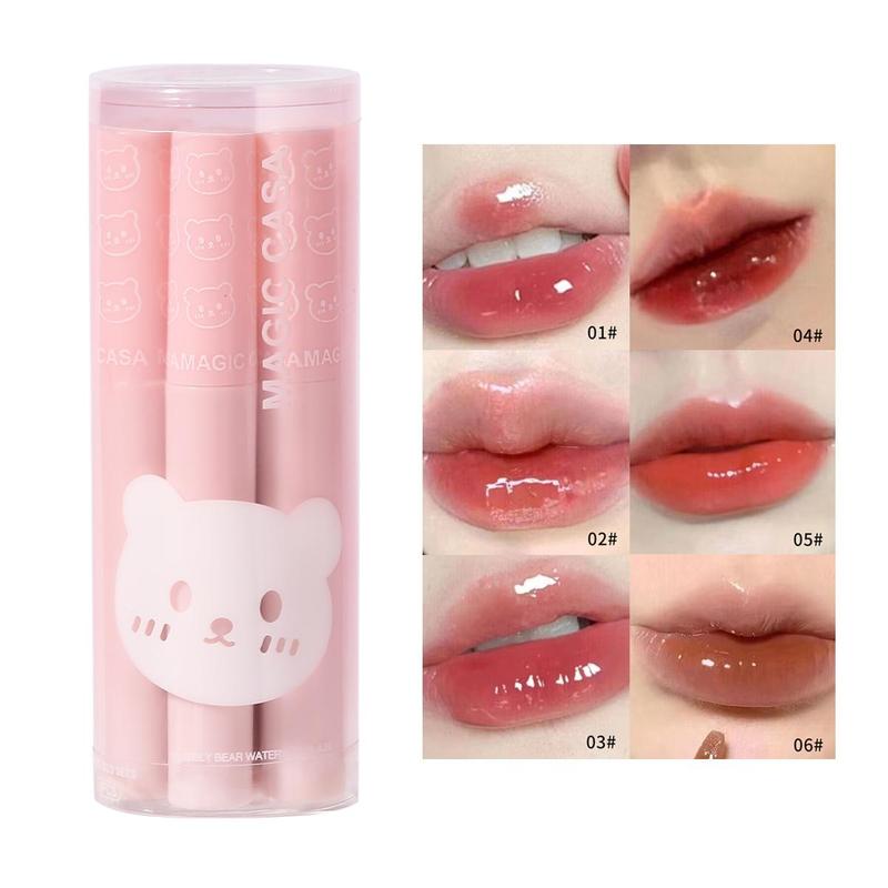 Summer Gifts, 6 Counts/set Mirror Lip Glaze Stick, Tinted Moisturizing Glossy Lip Glaze Stick, Plumping Lip Oil Lip Stick, Holiday Birthday Festival Gift, Makeup Products