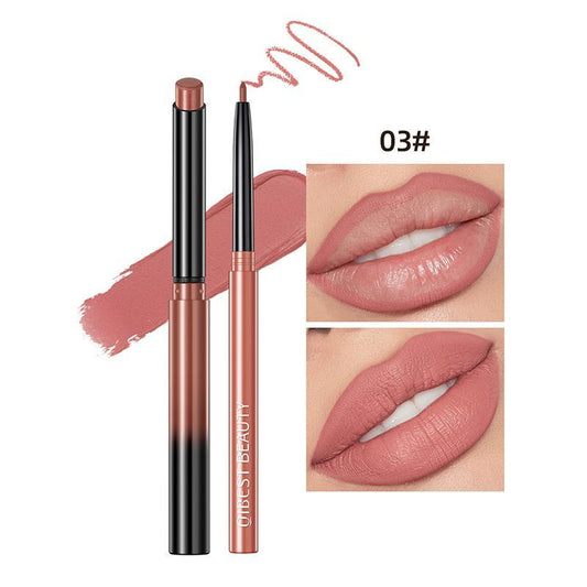 Qibest Long Lasting Matte Lipsticks & Lip Liners Set, 2 Counts Matte Lip Balm Lipstick, Velvet Matt Finish Lip Gloss, Lip Stain Girls & Women Music Festival Makeup Accessories, Cosmetic Lip Stain