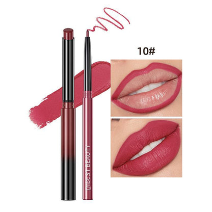 Qibest Long Lasting Matte Lipsticks & Lip Liners Set, 2 Counts Matte Lip Balm Lipstick, Velvet Matt Finish Lip Gloss, Lip Stain Girls & Women Music Festival Makeup Accessories, Cosmetic Lip Stain