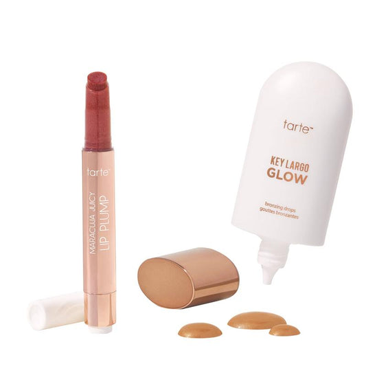 tarte maracuja juicy shimmer plump and bronzing drops