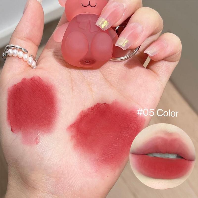 Cute Bear Design Matte Lipstick Set, 3 Counts/set Easy Coloring Lip Glaze Stick, Moisturizing Lip Gloss, Lip Makeup Accessories for Women, Summer Gift, Prettygirlglaze