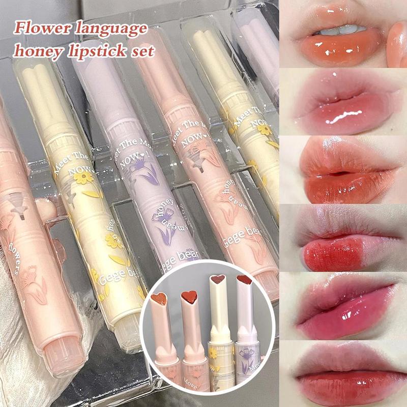 Gege Bear Long-wearing Moisturizing Lipstick for Summer Gift, 6 Counts/set Plumping Makeup Lip Gloss, Long-lasting Mirror Lip Gloss for All Occasions Makeup, Lip Gloss