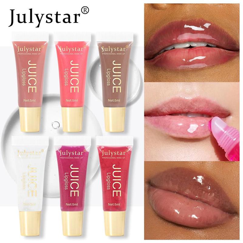 Fruit Flavor Lip Oil, 6 Counts Long Lasting Moisturizing Lip Gloss, Glossy Lip Glaze Stick, Plumping Lip Oil Lip Stick for All Occasions Makeup, Girls and Women, Makeup Products