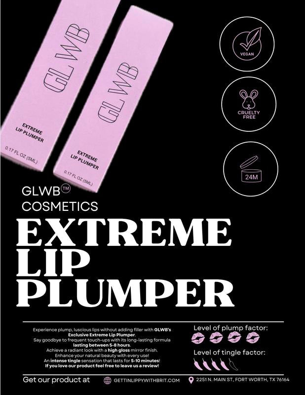 GLWB Cosmetics Extreme Lip Plumper Makeup Lipgloss Gloss Lipstick Lip Care Glossy Mirror Radiant gorgeous