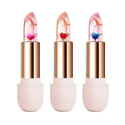 Juicy Temperature Color Changing Lipstick, Moisturizing Flower Lip Balm, Long Lasting Tinted Lip Gloss, Hydrating Lip Gloss for All Occasions Lip Makeup, Lip Care Moisturizer, Prettygirlglaze