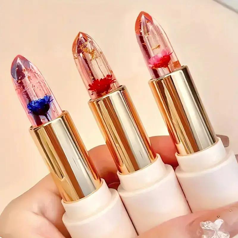 Juicy Temperature Color Changing Lipstick, Moisturizing Flower Lip Balm, Long Lasting Tinted Lip Gloss, Hydrating Lip Gloss for All Occasions Lip Makeup, Lip Care Moisturizer, Prettygirlglaze