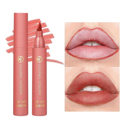 Matte Finish Liquid Lip Stain, Smoothing Tinted Lip Liner Pen for Women & Girls, Non-sticky Cup Lip Gloss for Daily Makeup, Lip Makeup Accessories for Gift