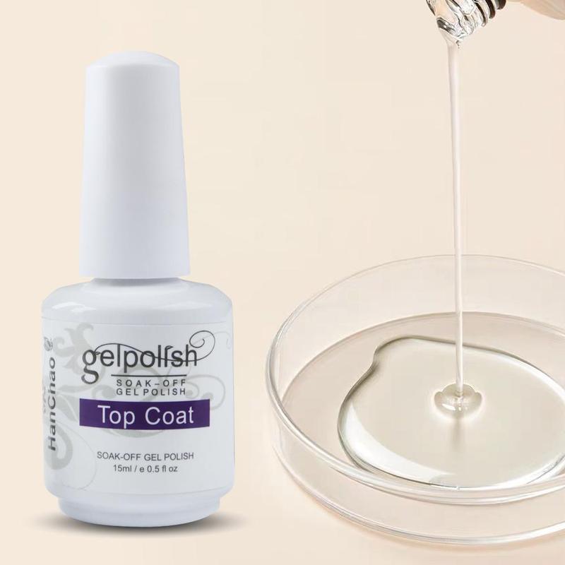 Gel Nail Polish Top Coat and Base Coat, Nail Art Base Coat & Top Coat, Nail Polish Glue, Clear Gel Polish Base and Top Coat Gel, Nail Art Base Gel, Summer Nail Kit for Women & Girls, Manicure Nail Care Oil Nail Glue