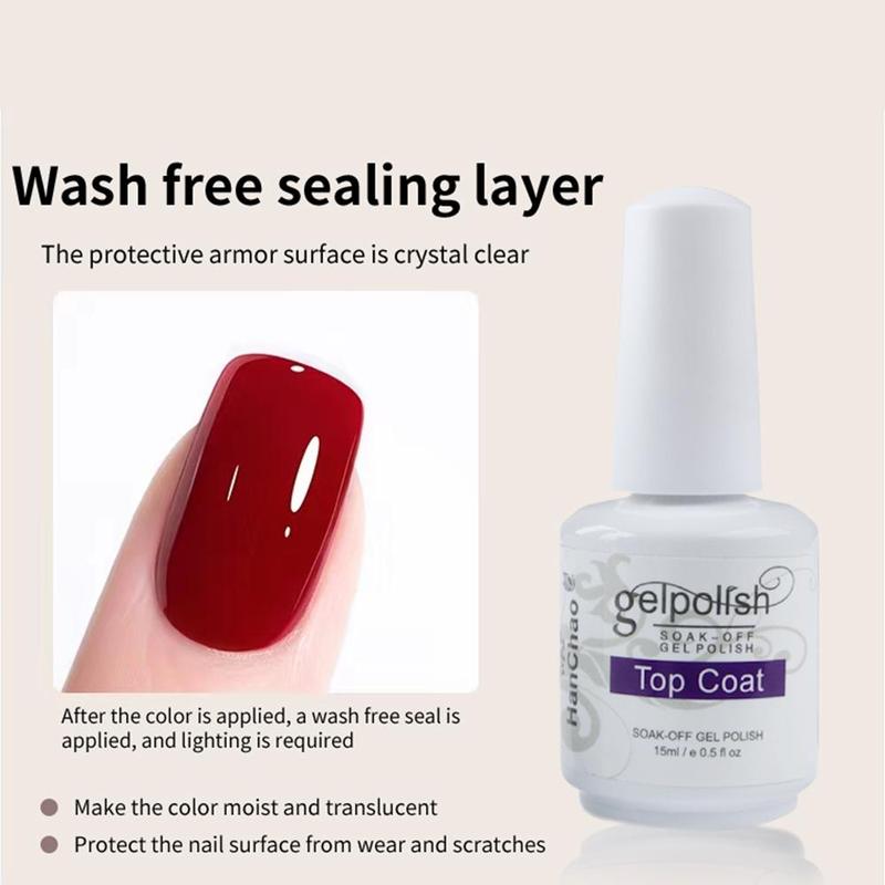 Gel Nail Polish Top Coat and Base Coat, Nail Art Base Coat & Top Coat, Nail Polish Glue, Clear Gel Polish Base and Top Coat Gel, Nail Art Base Gel, Summer Nail Kit for Women & Girls, Manicure Nail Care Oil Nail Glue