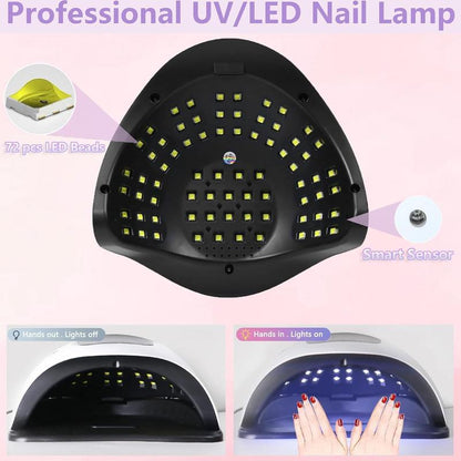 UV LED Nail Lamp, Summer Gifts, 320W Fast Nail Dryer, Nail Curing Light With 72 LED Beads, LCD Touch Screen Auto Sensor Nail Lamp,Nail Art Tools