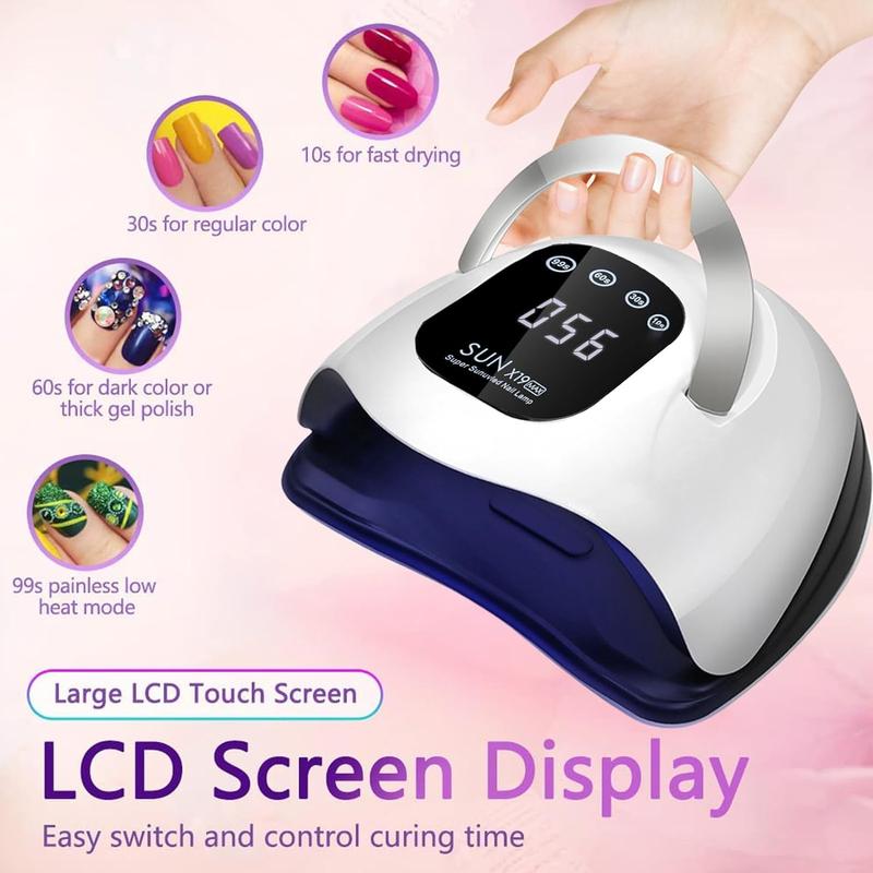 UV LED Nail Lamp, Summer Gifts, 320W Fast Nail Dryer, Nail Curing Light With 72 LED Beads, LCD Touch Screen Auto Sensor Nail Lamp,Nail Art Tools