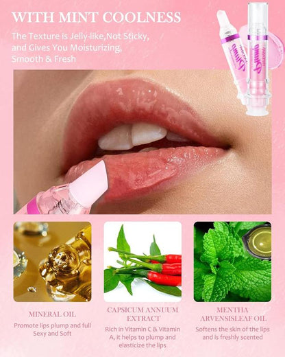 Lip Plumping Booster Spicy Lip Lipstick Lifter Gloss Hydrating Plumping Lip Glass Mirror Lip GlazeLip Makeup for Women Girls