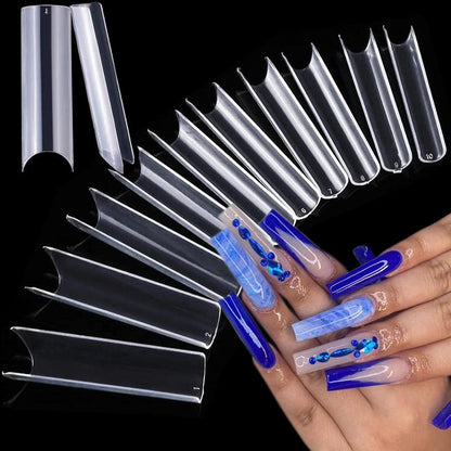 Summer Acrylic Long Almond Nail Tips, 240pcs Extra Long Full Cover Press on Nail, Removable DIY Artificial Nail Art Kit, Nail Art & Nail Care Products, Nail Kit Acrylic Set