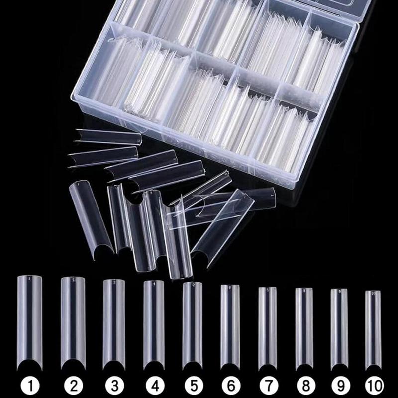 Summer Acrylic Long Almond Nail Tips, 240pcs Extra Long Full Cover Press on Nail, Removable DIY Artificial Nail Art Kit, Nail Art & Nail Care Products, Nail Kit Acrylic Set