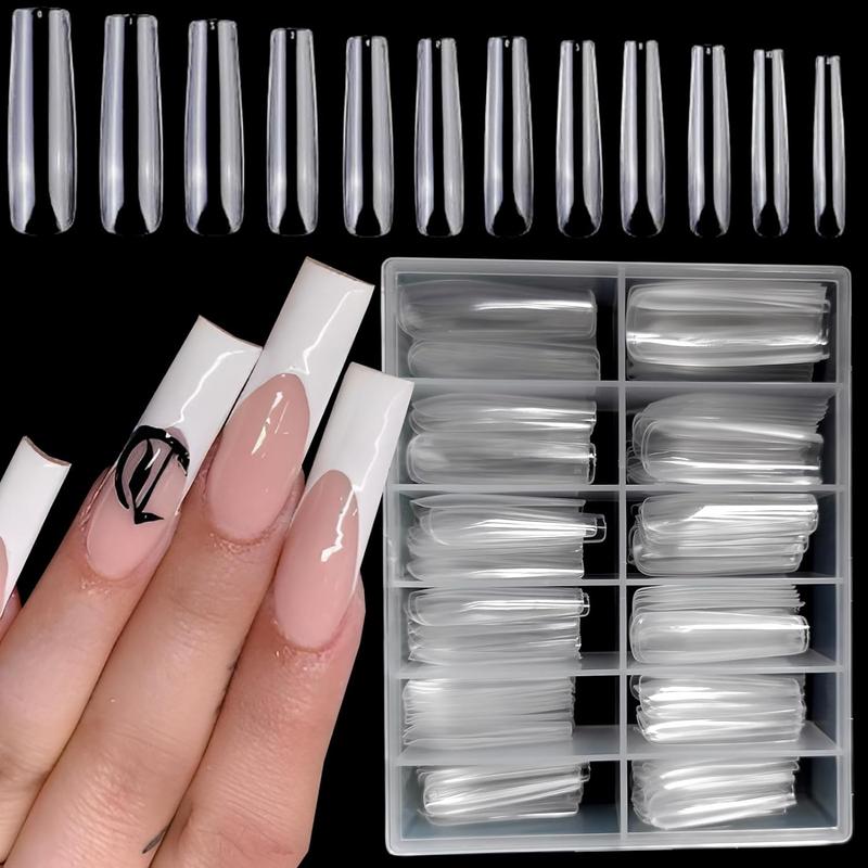 Summer Acrylic Long Almond Nail Tips, 240pcs Extra Long Full Cover Press on Nail, Removable DIY Artificial Nail Art Kit, Nail Art & Nail Care Products, Nail Kit Acrylic Set