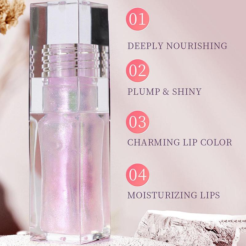 Juicy Temperature Color Changing Lip Oil, Long Lasting Moisturizing Tinted Lip Gloss, Glitter Glossy Lip Glaze Stick, Plumping Lip Oil Lip Stick for All Occasions Makeup