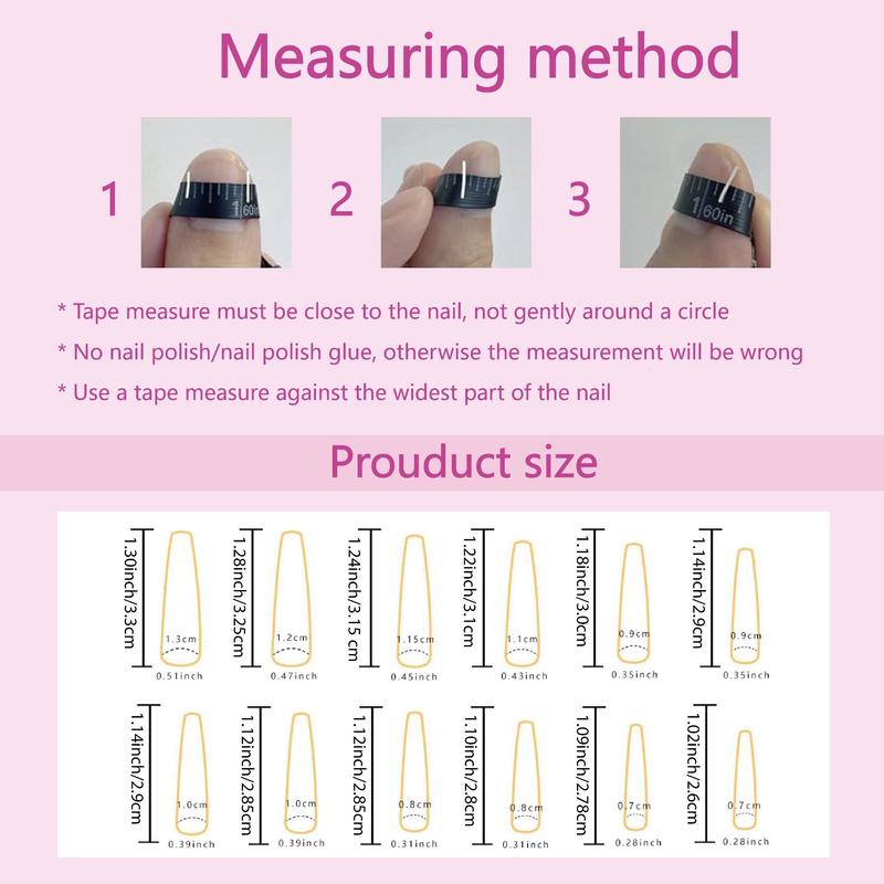 Colorful Ombre Fake Nails with 1 Count Tape & 1 Count Nail File, 24pcs Long Square False Nails for Women & Girls DIY Nail Art, Effortless Press on Nails Manicure Set