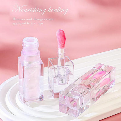 Juicy Temperature Color Changing Lip Oil, Long Lasting Moisturizing Tinted Lip Gloss, Glitter Glossy Lip Glaze Stick, Plumping Lip Oil Lip Stick for All Occasions Makeup