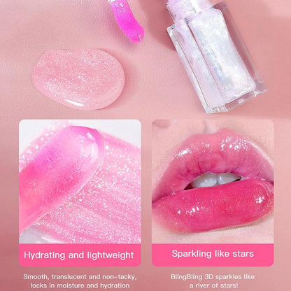 Juicy Temperature Color Changing Lip Oil, Long Lasting Moisturizing Tinted Lip Gloss, Glitter Glossy Lip Glaze Stick, Plumping Lip Oil Lip Stick for All Occasions Makeup