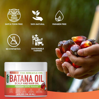 Batana Oil for Hair Health: Dr Sebi Organic Raw Batana Oil from Honduras - 100% Pure & Natural - For Thicker & Stronger Hair - 4 FL OZ