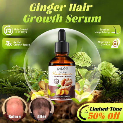 x Ginger Hair Growth Serum | Promotes Hair Growth | Prevents Hair Loss | Haircare Comfort | Strengthens Hair Roots | Soothes Scalp Itching | Nourishes Dry Hair | Hair Growth Essence | Unisex | Hair care oil | hair treatments/scalp treatments | non-toxic