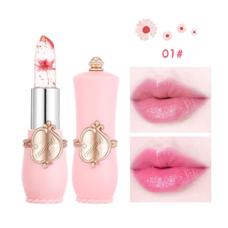 Flower Design Temperature Color Changing Lipstick, Hydrating Glossy Lip Glaze Stick, Plumping Lip Oil Lip Stick for All Occasions Makeup, Girls and Women, Lip Makeup