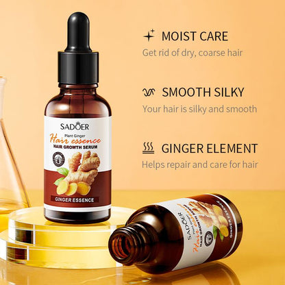 x Ginger Hair Growth Serum | Promotes Hair Growth | Prevents Hair Loss | Haircare Comfort | Strengthens Hair Roots | Soothes Scalp Itching | Nourishes Dry Hair | Hair Growth Essence | Unisex | Hair care oil | hair treatments/scalp treatments | non-toxic