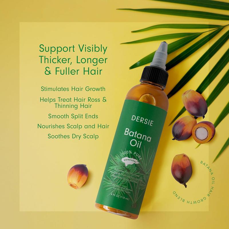 Batana Oil for Hair Growth: Dr Sebi Organic Raw Batana Oil from Honduras - 100% Pure & Natural - For Thicker & Stronger Hair - 4 FL OZ