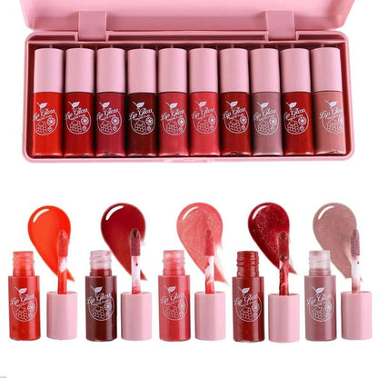 Juicy Long Lasting Lipstick Set, Plumping Lip Makeup Stick, Tinted Hydrating Lip Makeup Gloss, Daily Glossy Lip Cosmetic, Summer Gift, Makeup Products