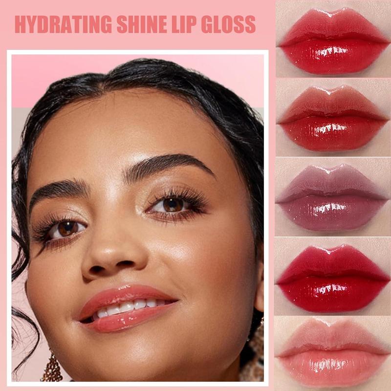 Juicy Long Lasting Lipstick Set, Plumping Lip Makeup Stick, Tinted Hydrating Lip Makeup Gloss, Daily Glossy Lip Cosmetic, Summer Gift, Makeup Products