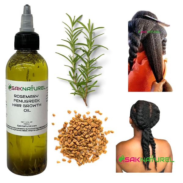 Rosemary Fenugreek Hair Growth oil - Long Hair - Thick Hair - Hair Growth - Ayurverdic Hair growth oil - Rosemary Hair Oil - Hibiscus Hair growth oil - Indian Hair Growth oil - Chebe Hair Growth Oil Organic - Herbal Haircare Moisturizing Peppermint