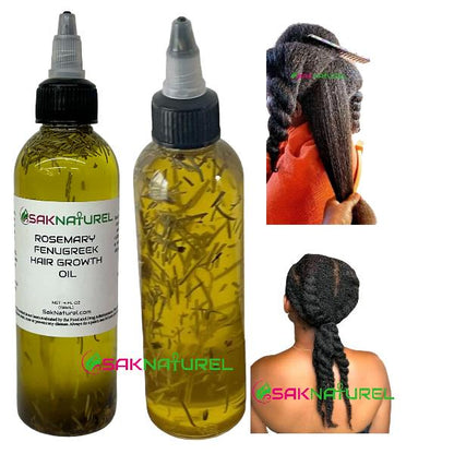 Rosemary Fenugreek Hair Growth oil - Long Hair - Thick Hair - Hair Growth - Ayurverdic Hair growth oil - Rosemary Hair Oil - Hibiscus Hair growth oil - Indian Hair Growth oil - Chebe Hair Growth Oil Organic - Herbal Haircare Moisturizing Peppermint