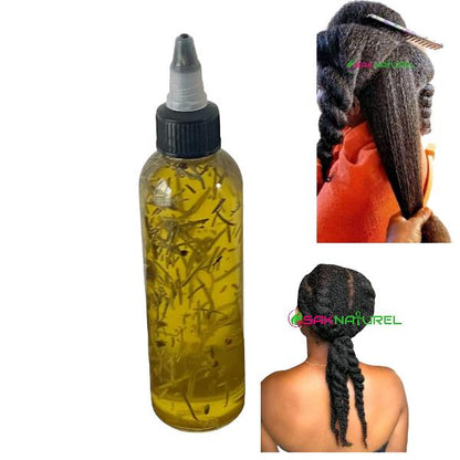 EXTRA STRENGTH Rosemary Fenugreek Hair Growth oil, Long Hair, Thick Hair, SCALP STIMULATOR Hair Growth - Ayurverdic Hair growth oil - Rosemary Hair Oil - Hibiscus Hair growth oil,  Indian Hair Growth oil, Chebe Hair Growth Oil Organic, Herbal Haircare