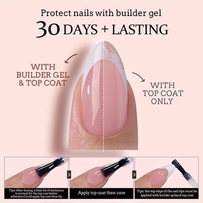 BTArtboxnails French Tip Press On Nails - Product only Short Square Soft Gel Nail Tips Pink XCOATTIPS Fake Nails